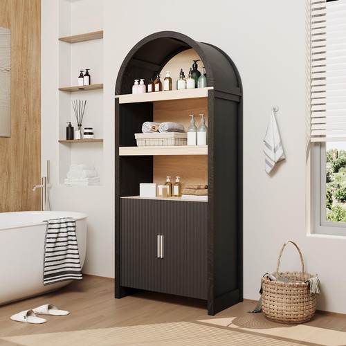 Tall arched bookcase with - 71",